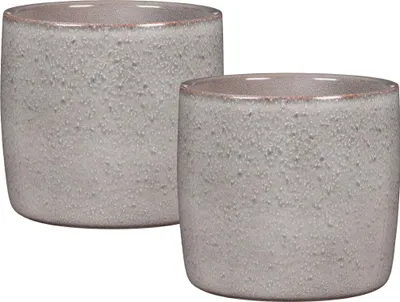 Produktbild von Scheurich Solido, Blumentopf 2er Set aus Keramik,  Farbe: Seashell, 15 cm Durchmesser, 13,7 cm hoch, 1,9 l Vol.