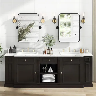 Image de Miroir mural - Miroirs - Miroir pour mur - Miroir inclinable - Miroir noir - 76,5 x 56 cm