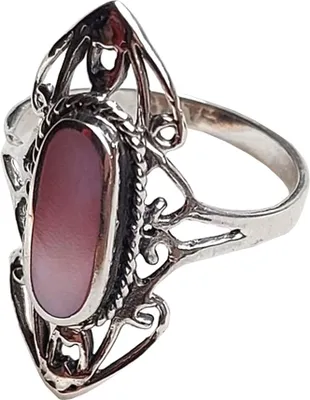 Produktbild von Silber-Ring mit pinken Stein aus 925 er Sterling Silber, Gr. 20(63)