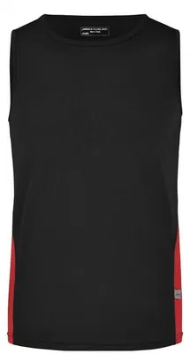 Immagine prodotto di James and Nicholson - Top senza maniche da uomo - Running LT2413 (3XL) (Nero/Rosso)
