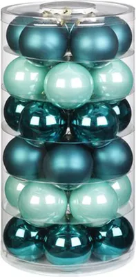 Produktbild von Weihnachtskugeln Glas 6cm Green Emerald, 30 Stück