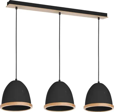 Imagen del producto de Lámpara de techo colgante, 3 bombillas de 60W, casquillo E27, modelo STUDIO MLP8853, marca Milagro