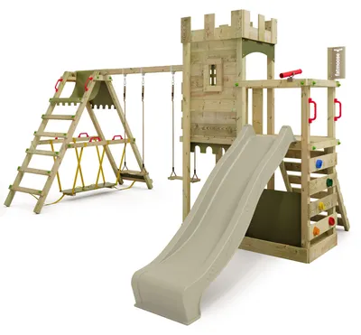 Produktbild von Kletterturm FATMOOSE BoldBaron Boost XXL mit SurfSwing, salbeigrün/olivgrün