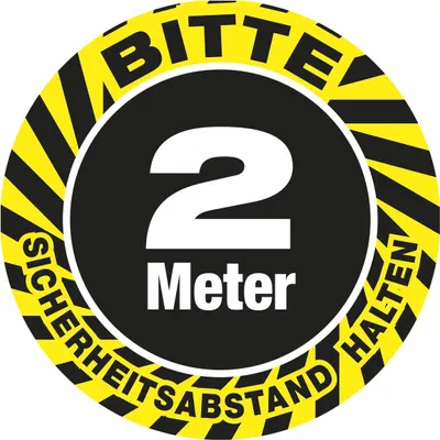 Produktbild von Fußboden-Aufkleber - Rund - "2.0 M - Abstand" (30x30cm) - G/S/W