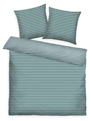 Produktbild von HERDING TOM TAILOR Bettwäsche-Set 'Medium Stripes Cozy Mauve & Crisp White' - 2x-80-x-80-cm-1x-200-x-220-cm, Deckenbezug im Lieferumfang enthalten, Kissenbezug enthalten