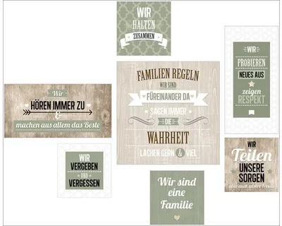 Produktbild von Leinwandbild Slogan Style 7er-Set 110x88 cm