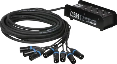 Produktbild von CobraX StageSnake Multicore-Kabel 8 Paare 10 m mit X-Typ Steckern und Schutzabdeckung