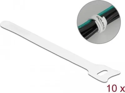 Produktbild von DELOCK Klett-Kabelbinder L 150 x B 12 mm weiß 10 Stück