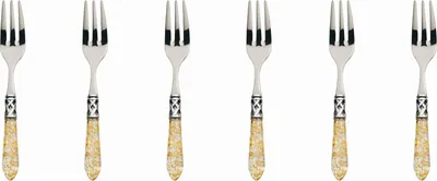 Image de BUGATTI Fourchettes à gâteaux 6 pcs SET Fourchettes à dessert Acier inoxydable Fourchettes Nouveau ALADDIN