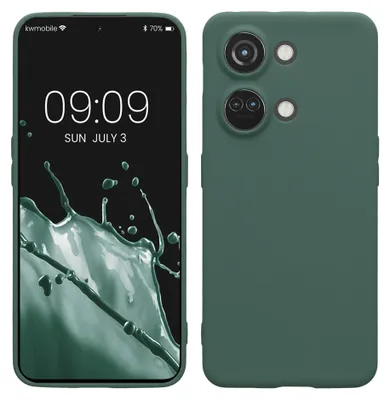 Produktbild von kwmobile Handyhülle für OnePlus Nord 3 5G Hülle - weiches Handy Silikon Case - Schutzhülle Cover - Tannengrün