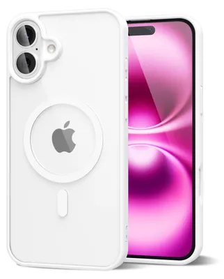 Obrázek produktu pro Magnetický kryt pro iPhone 16 Plus, kompatibilní s MagSafe, průhledné nárazuvzdorné pouzdro, ochranný zadní kryt Bílá