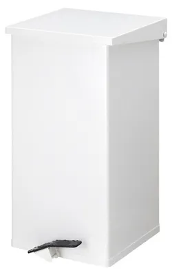 Produktbild von Eckiger feuerfester Pedal-Abfallbehälter Haiti mit Softclose Deckel |45 Liter, HxBxT 45x30x30cm | Weiß