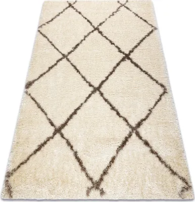 Produktbild von Teppich FLUFFY 2373 Shaggy Gitter - creme / beige beige 120x170 cm