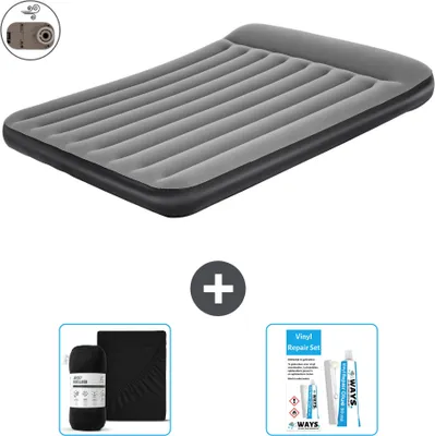 Obrázok produktu pre Bestway nafukovací matrac - pre 2 osoby - 152 x 203 x 30 cm - sivý - vrátane príslušenstva