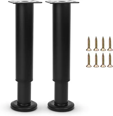 Produktbild von Famanu Möbelbeine verstellbar, stabile Metallfüße für Möbel, 18-32 cm, 2 Stück schwarz