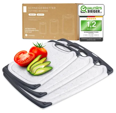 Immagine prodotto di Set di 3 taglieri per colazione, in plastica, adatti al lavaggio in lavastoviglie e privi di BPA. Set di 3 taglieri da cucina, in plastica, privi di BPA e adatti al lavaggio in lavastoviglie