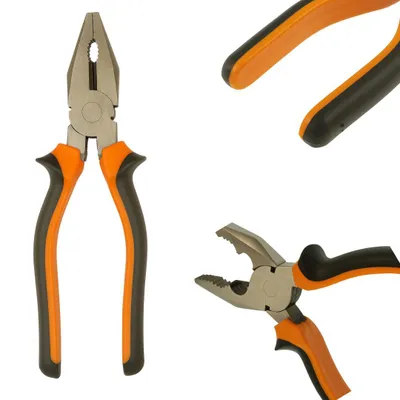 Produktbild von Profi Kombizange 16 cm  Greifzange Kneifzange Flachzange Kombinationszange Werkzeug robust ergonomisch rutschfest Werkstatt Haushalt