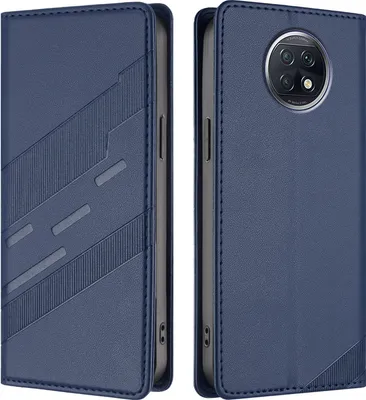 Image de Etui pour Xiaomi Redmi Note 9T, étui portefeuille en cuirPolyuréthaneavec fente pour cartes et fonction stand Blau