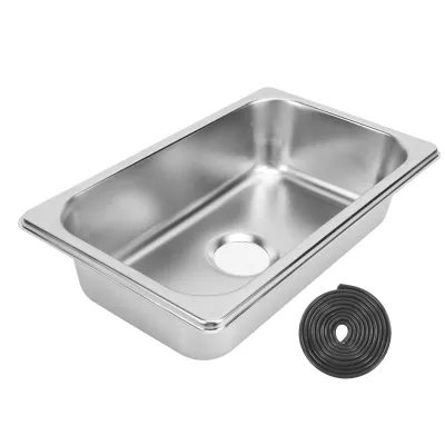 Produktbild von RV 304 Edelstahlspüle Küche Rechteckiges Handwaschbecken mit 40 mm Abwasserauslass für Boot Caravan Yachts Boote Polierschloss Gr -1465