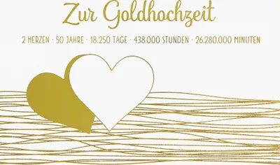 Produktbild von Goldhochzeit - 50. Hochzeitstag - Glückwunschkarte im Format 11,5 x