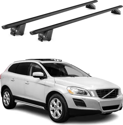 Image de Barres de toit transversales pour Volvo XC60 2008-2025 Alu Noir 2 pièces ABE
