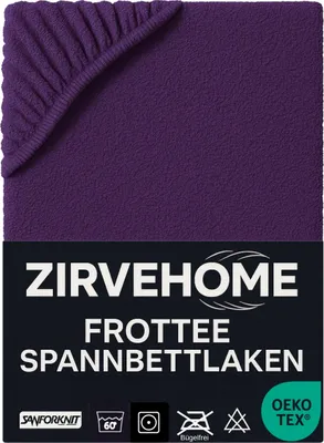 Produktbild von Frotte Spannbettlaken 180x200-200x220 cm für Wasserbetten & Boxspringbetten – für Matratzen bis 35 cm Höhe, Winter Bettlaken in Übergröße, Lila