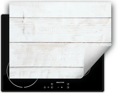 Zdjęcie produktu dla DarHaus Nakładka na kuchenkę 80x52 cm Mata antypoślizgowa zwijana, biała - drewno
