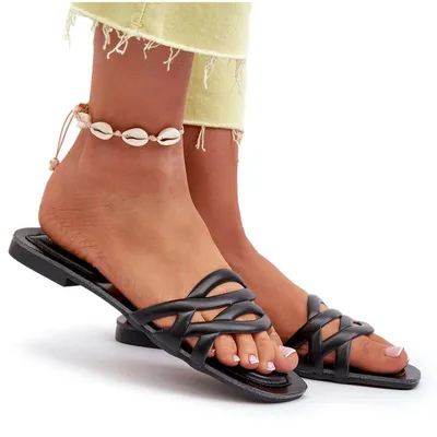 Produktbild von Damen Sandalen aus Kunstleder mit flachem Absatz Schwarz Moldela 38