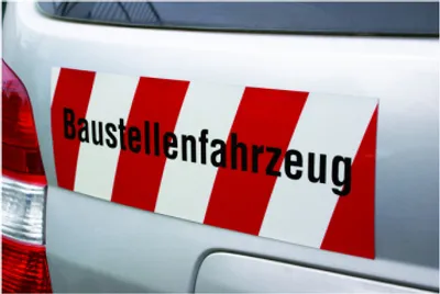 Produktbild von Dreifke® KFZ-Warnmarkierung, Baustellenfahrzeug, 140 x 400 mm, Magnetfolie, M...