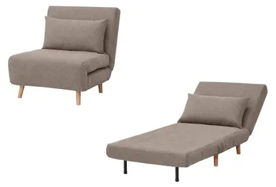 Immagine prodotto di Pouf Letto Singolo Convertibile Pieghevole Ospiti 77x90x81cm / 190x77x42cm.Colore:Tortora