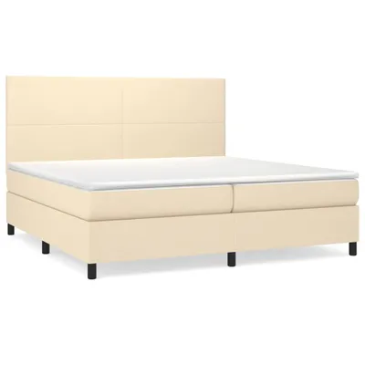 Produktbild von Boxspringbett mit Matratze Creme 200x200 cm Stoff