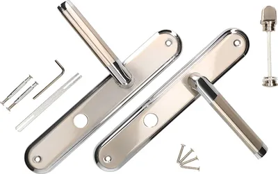 Produktbild von KOTARBAU® Türdrückerset 72 mm WC Langschild Nickel-Chrom Universal Modern