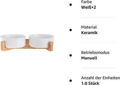 Produktbild von Famanu Keramische Futterstation mit Antislip-Halter - für Katzen und kleine Hunde