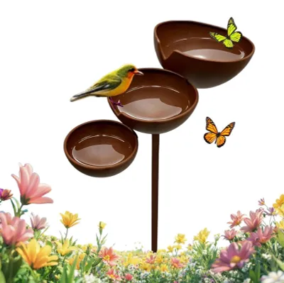 Productafbeelding van Decoratief Vogelbad van Metaal met 3 Niveaus