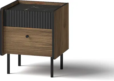 Produktbild von Furniture24 Nachttisch 42x50x40 cm PRESTIGO P12 Nachtschrank mit 2 Schubkästen