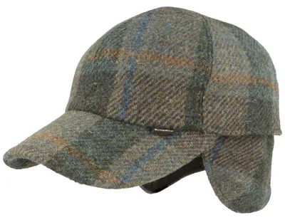 Baseball-Cap mit Ohrenschutz Harris Tweed SympaTex von Hut-Breiter in blau