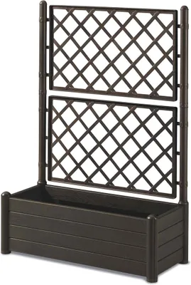 Productafbeelding van 10014400 Plantenbak met klimrek, donkerbruin, 100 x 43 x 142 cm