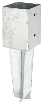 Produktbild von Alberts 212629 Bodenhülse | für Vierkantholzpfosten, zum Einschlagen | feuerverzinkt | 91 x 91 mm | 2er Set