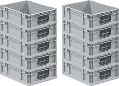 Produktbild von SparSet 10x Eurobox NextGen Portable Duo  Germany | HxBxT 12x30x40cm | 11 Liter | Eurobehälter, Transportbox, Transportbehälter, Stapelbehälter