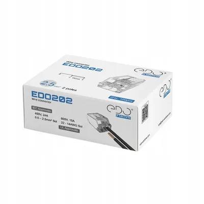 Produktbild von 100x Schnellverbinder für starre Kabel 2x0.5-2.5mm² EDO202 EDO Technic