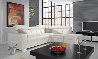 Produktbild von Design Ecksofa Wohnlandschaft Polster Eck 100% Leder Sofa Couch Sitz Garnitur