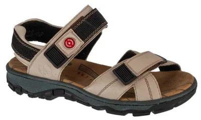 Image de Rieker - Sandales pour femmes, détails contrastés PP5780 (38 EU) (beige)
