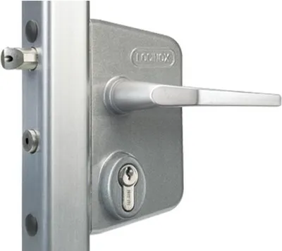 Produktbild von Schloss für Drehtor beq. + cyl. alu/inox Profil 40 bis 60 LOCINOX