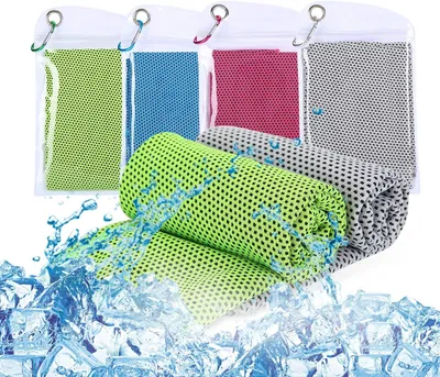 Produktbild von Kühltuch 4er Set, kühlendes Handtuch für Wandern, Laufen, Tennis, Reisen, Kühltücher Hals, Handtuch kühlend, Cooling Towel