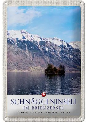 Produktbild von Blechschild Reise 20x30cm Schnäggeninsel in Brienzeresee Schweiz