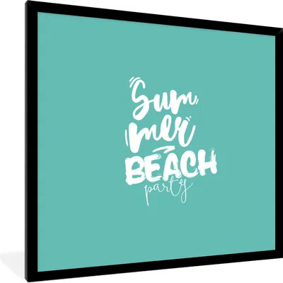 Produktbild von MuchoWow® Gerahmtes Poster Sommer - Strand - Blau 40x40 cm - Poster mit Schwarzem Bilderrahmen Wandposter Rahmen Foto Bilder - Mit Rahmen - Wanddekoration Schlafzimmer