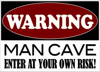 Produktbild von vianmo Holzschild 30x40 cm Warning man cave enter at your