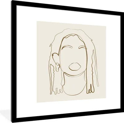 Produktbild von MuchoWow® Gerahmtes Poster Frauen - Text - Strichzeichnungen - Zitate 40x40 cm - Poster mit Schwarzem Bilderrahmen Wandposter Rahmen Foto Bilder - Poster - Plakat im Rahmen