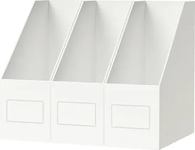 Produktbild von JiaWei 3 Stück Stehsammler A4 , 10,5 cm Breit Zeitschriftensammler, Aus 1800 g/m? Extra Stabilem Karton, Stehordner, Zeitschriftenständer, Zur Aufbewahrung Von Büchern Dokumenten Bürobedarf - Weiß