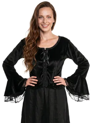 Produktbild von Samtbluse Gräfin schwarz Größe: XXL
